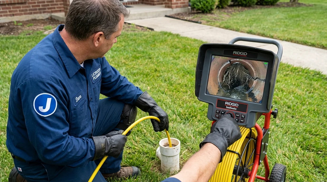 Sewer camera inspection being performed by Johns Plumbing LLC in Stevenson Ranch